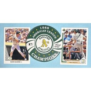 Oakland A’s 1988 AL Champions Pinback  & 2 Mark McGwire Cards 1990 &1991